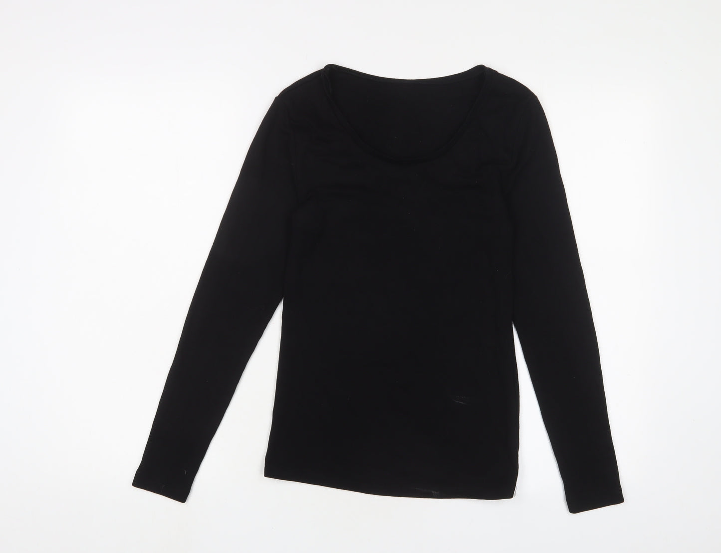 Marks and Spencer Womens Black Acrylic Basic T-Shirt Size 12 Crew Neck