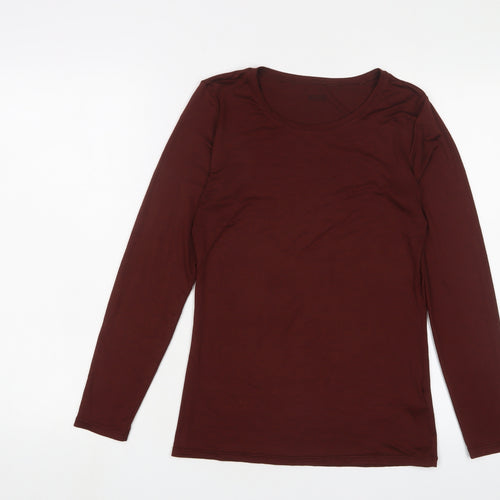 Uniqlo Womens Brown Polyester Basic T-Shirt Size M Crew Neck