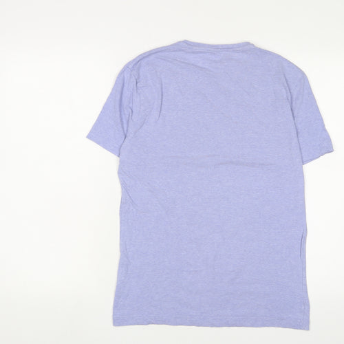 H&M Mens Blue Cotton T-Shirt Size M Crew Neck