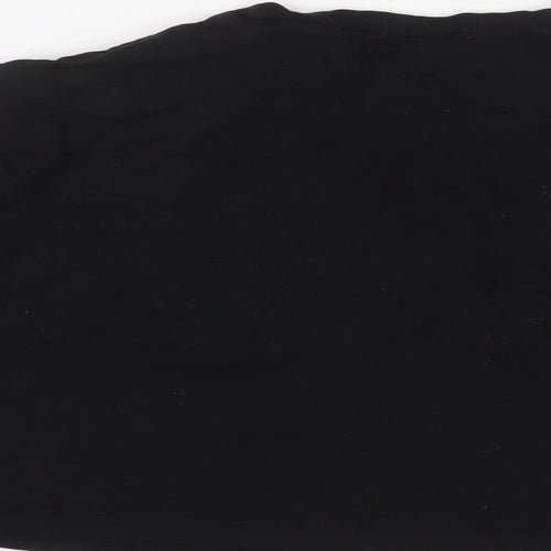 H&M Womens Black Cotton Cropped T-Shirt Size M Crew Neck