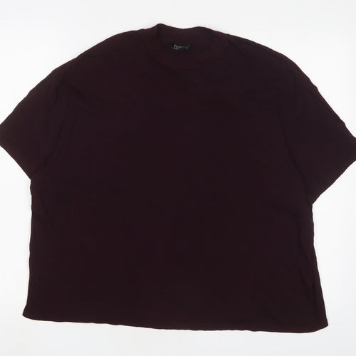 Topshop Womens Purple Cotton Cropped T-Shirt Size S Round Neck - S/M