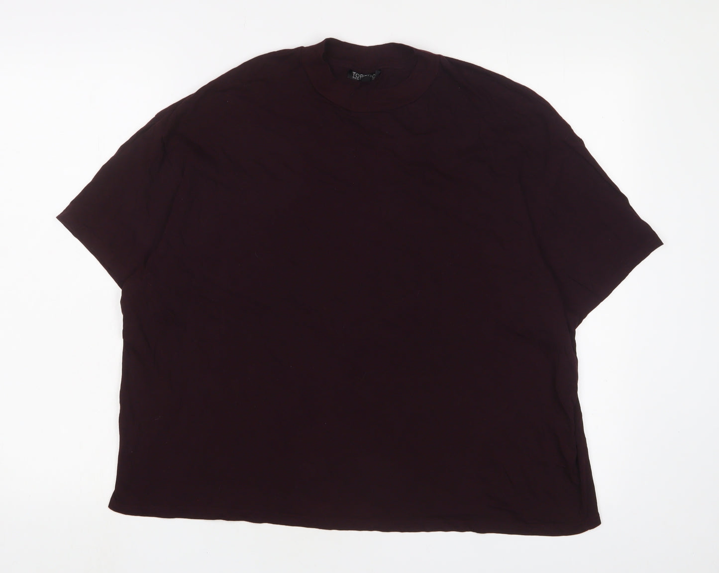 Topshop Womens Purple Cotton Cropped T-Shirt Size S Round Neck - S/M