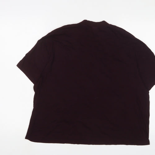 Topshop Womens Purple Cotton Cropped T-Shirt Size S Round Neck - S/M