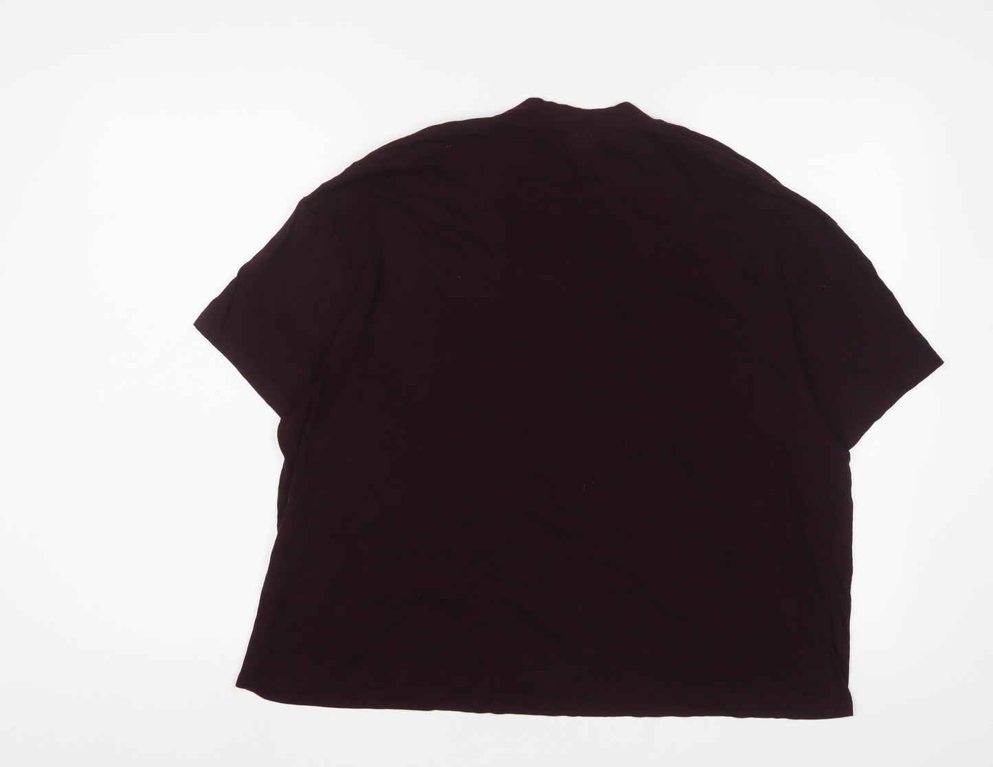 Topshop Womens Purple Cotton Cropped T-Shirt Size S Round Neck - S/M