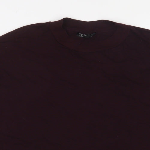 Topshop Womens Purple Cotton Cropped T-Shirt Size S Round Neck - S/M
