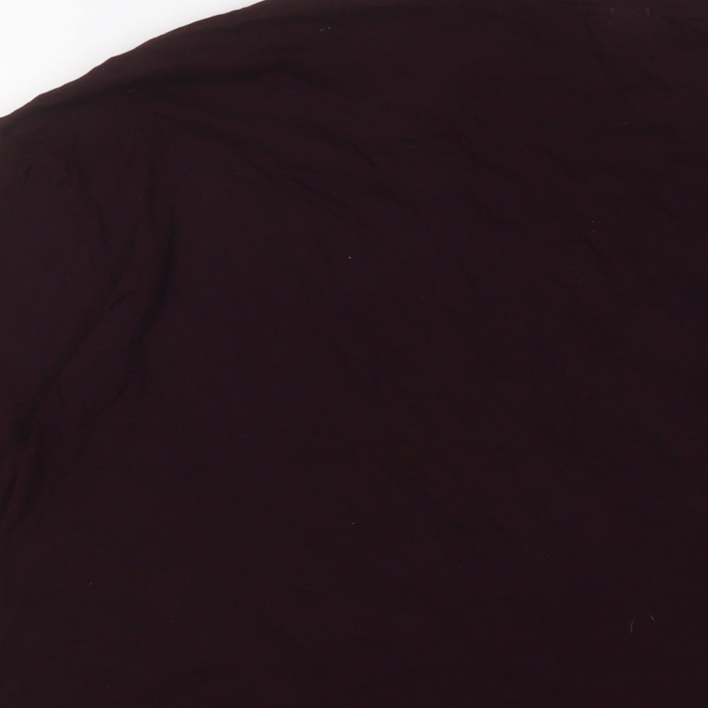 Topshop Womens Purple Cotton Cropped T-Shirt Size S Round Neck - S/M