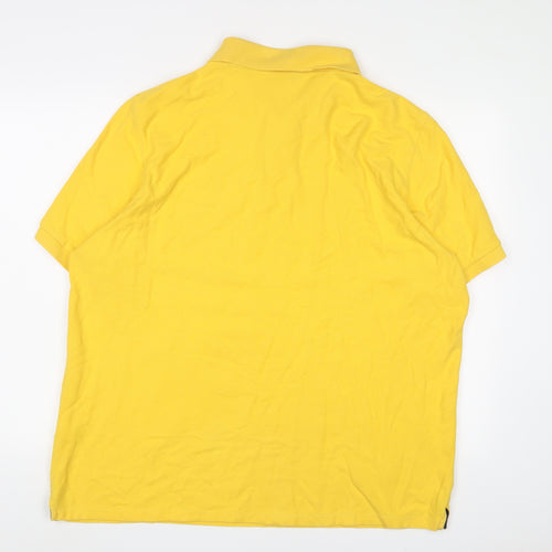 Blue Harbour Mens Yellow Cotton Polo Size 2XL Collared Button