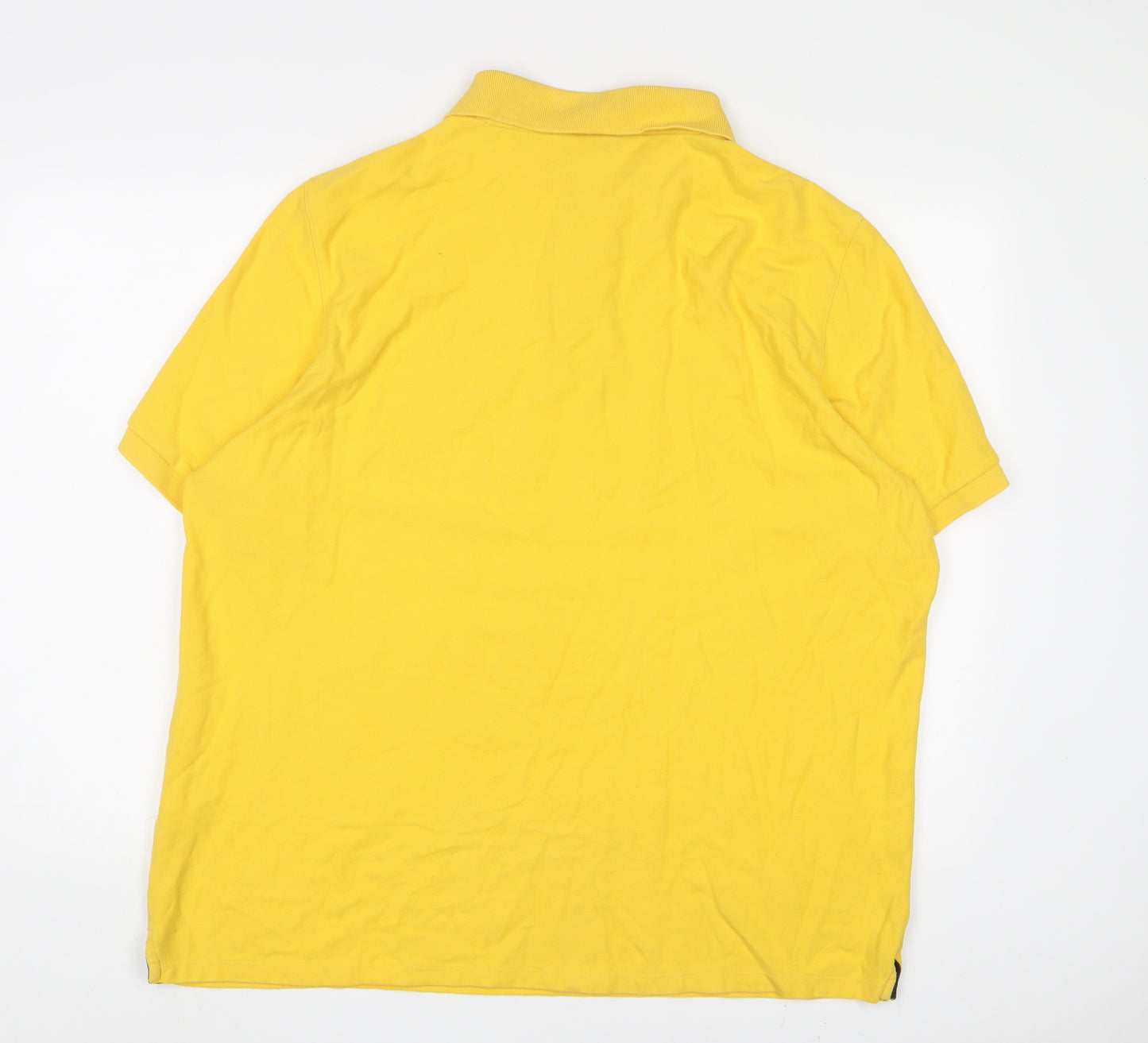 Blue Harbour Mens Yellow Cotton Polo Size 2XL Collared Button