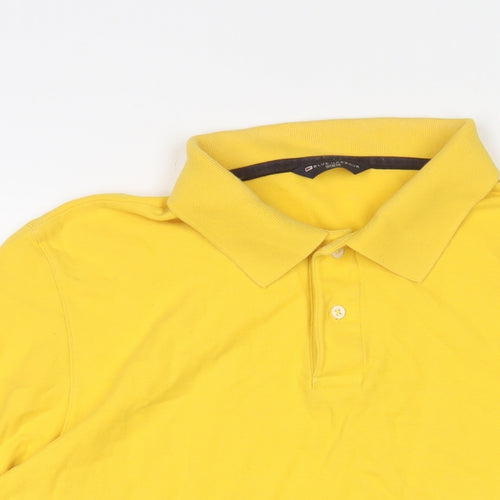 Blue Harbour Mens Yellow Cotton Polo Size 2XL Collared Button