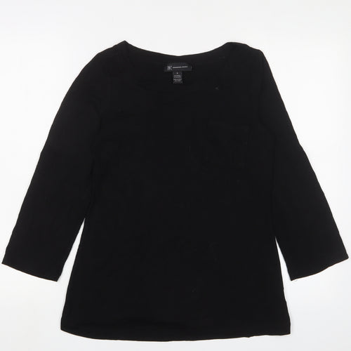 I.N.C Womens Black Modal Basic T-Shirt Size M Boat Neck