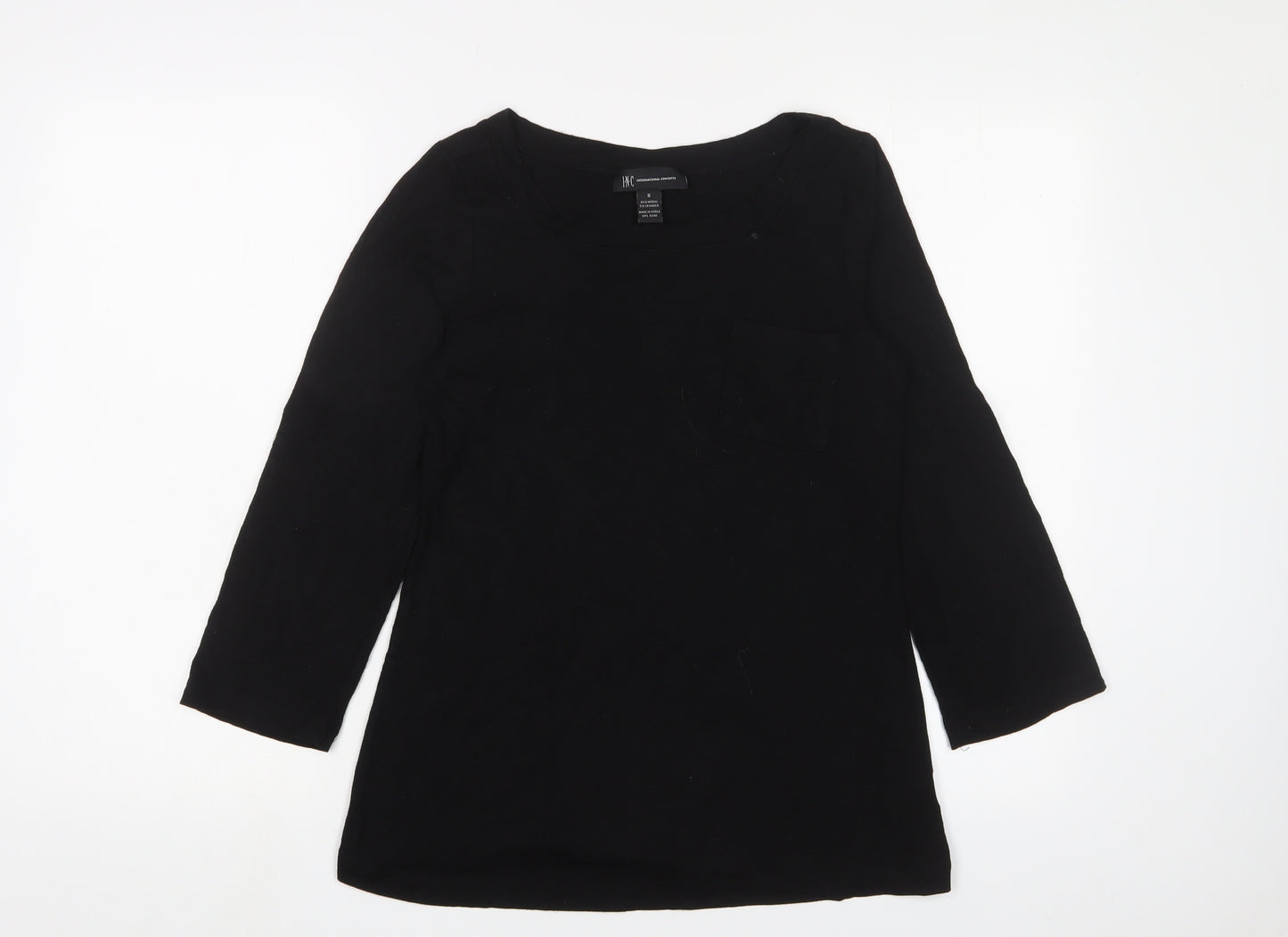 I.N.C Womens Black Modal Basic T-Shirt Size M Boat Neck