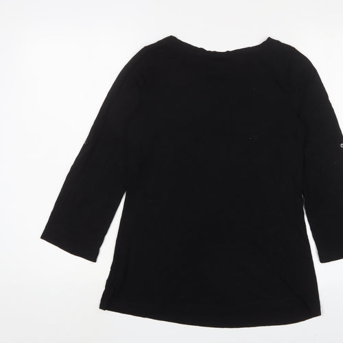 I.N.C Womens Black Modal Basic T-Shirt Size M Boat Neck