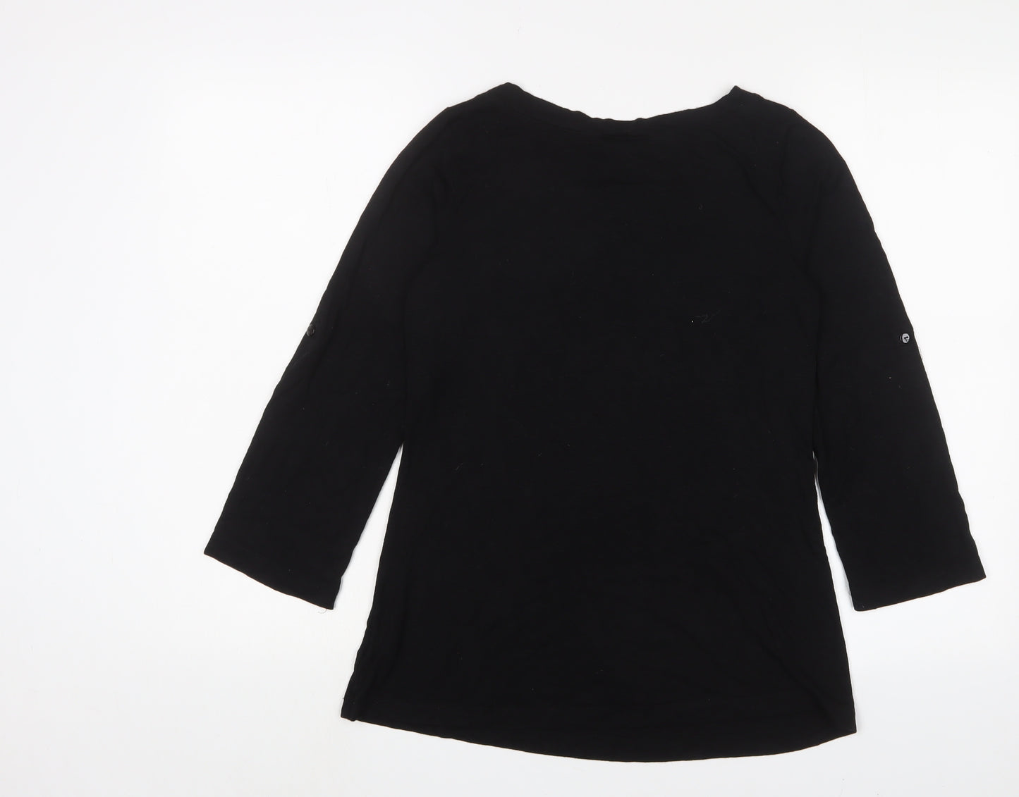 I.N.C Womens Black Modal Basic T-Shirt Size M Boat Neck