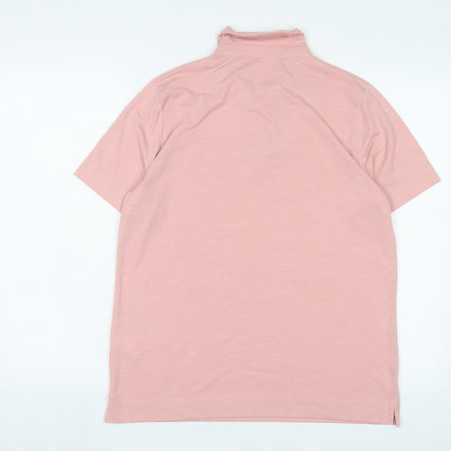 PENNY PLAIN Womens Pink Polyester Basic Polo Size 14 Collared