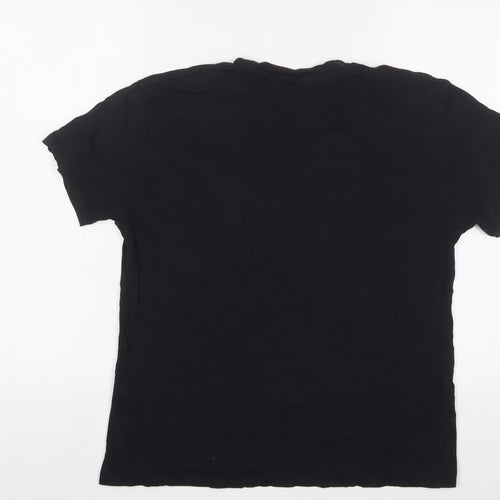 Topshop Womens Black Cotton Basic T-Shirt Size 8 Crew Neck - New York