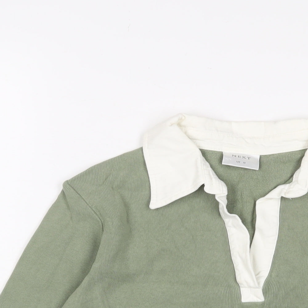 NEXT Womens Green Cotton Basic Polo Size 10 Collared