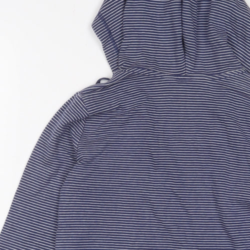 Dorothy Perkins Womens Blue Striped Cotton Pullover Hoodie Size 10 Pullover