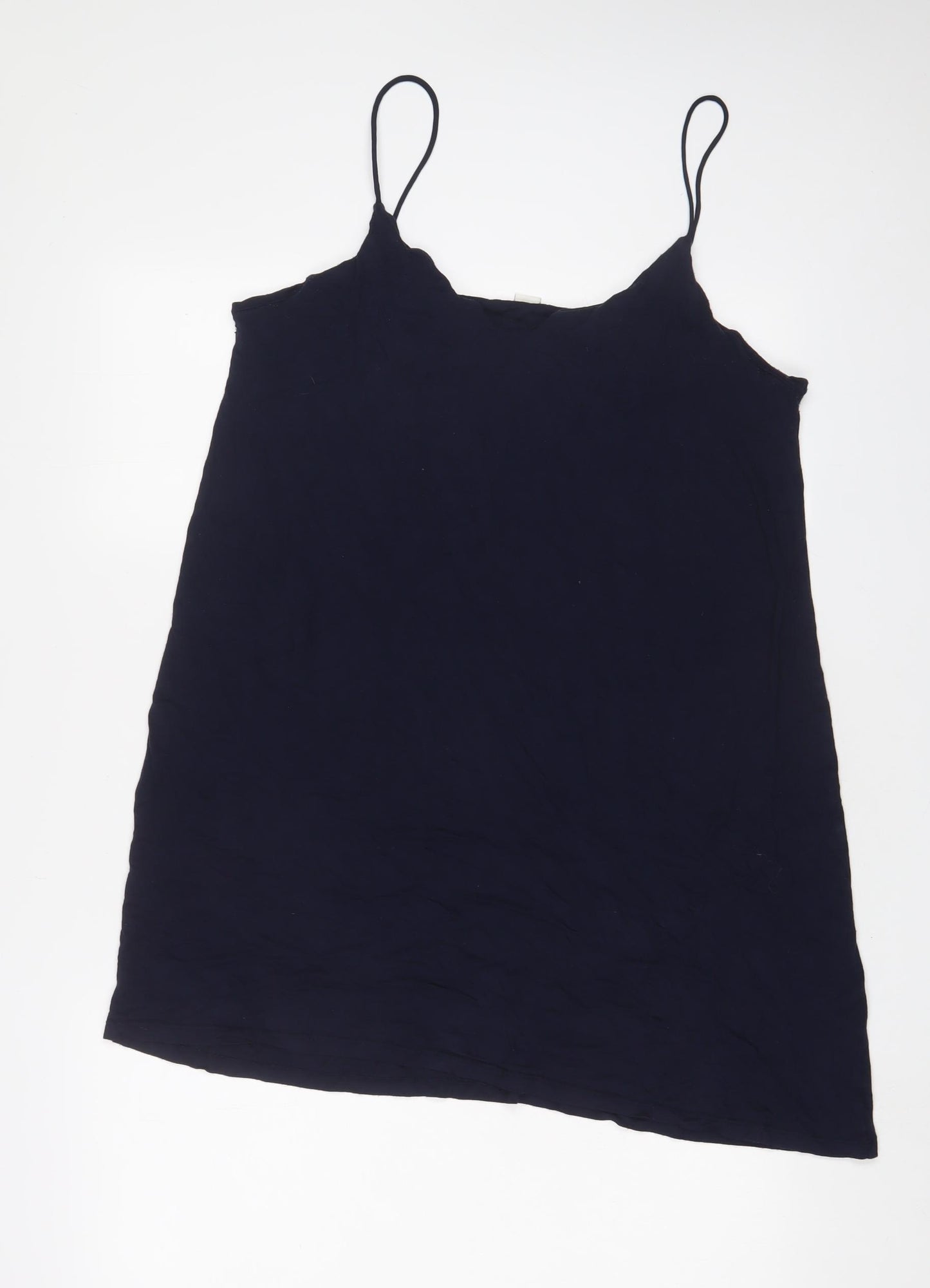 H&M Womens Blue Viscose Tunic Tank Size L Scoop Neck