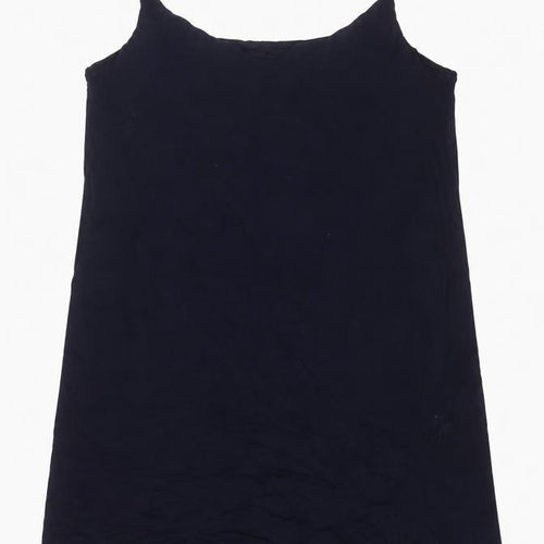 H&M Womens Blue Viscose Tunic Tank Size L Scoop Neck