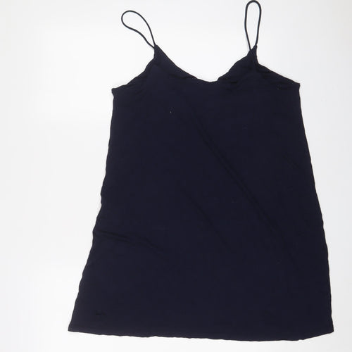 H&M Womens Blue Viscose Tunic Tank Size L Scoop Neck