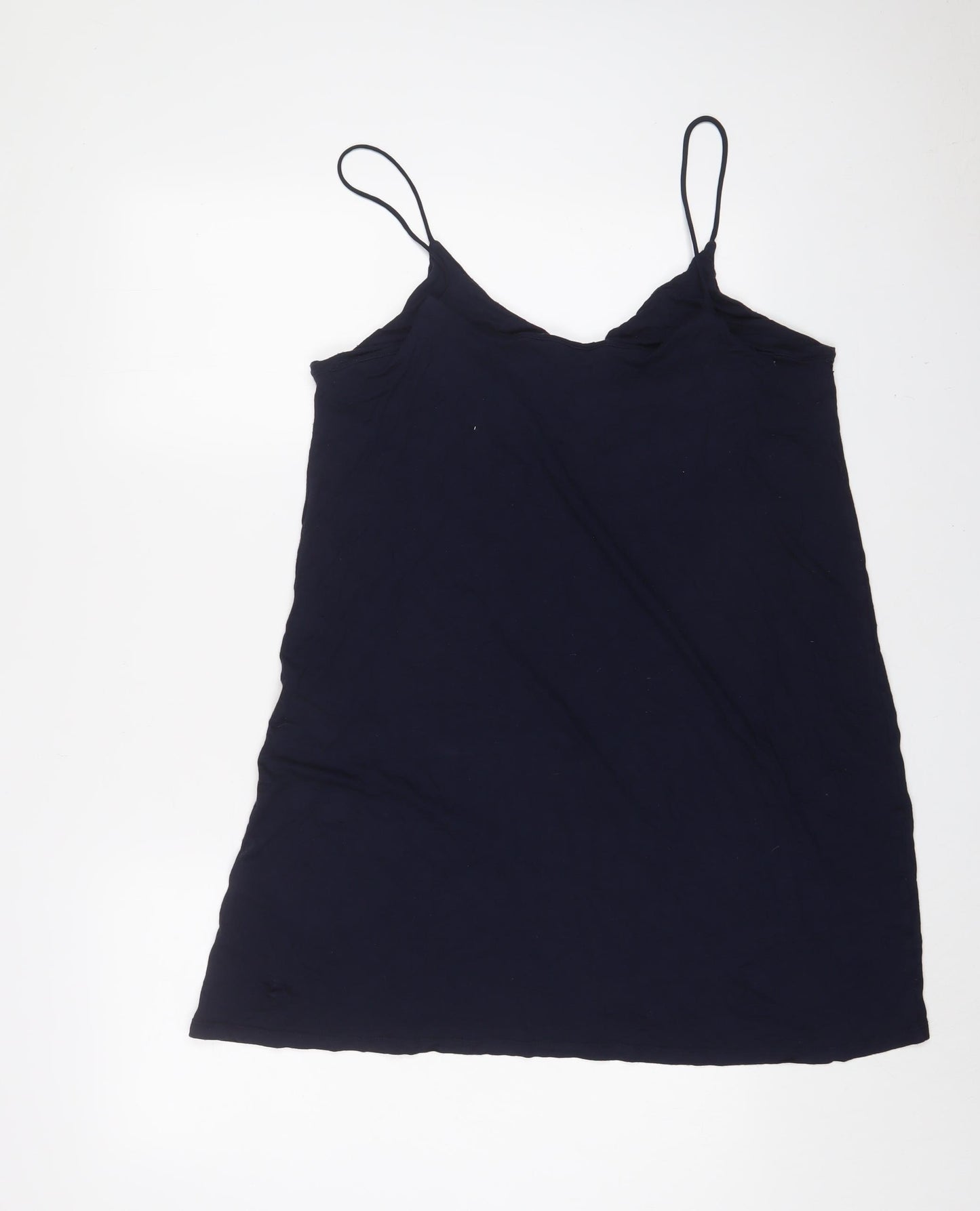 H&M Womens Blue Viscose Tunic Tank Size L Scoop Neck