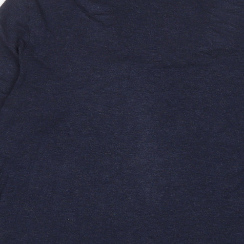 Doris Streich. Womens Blue Viscose Tunic T-Shirt Size 12 Crew Neck - Zips