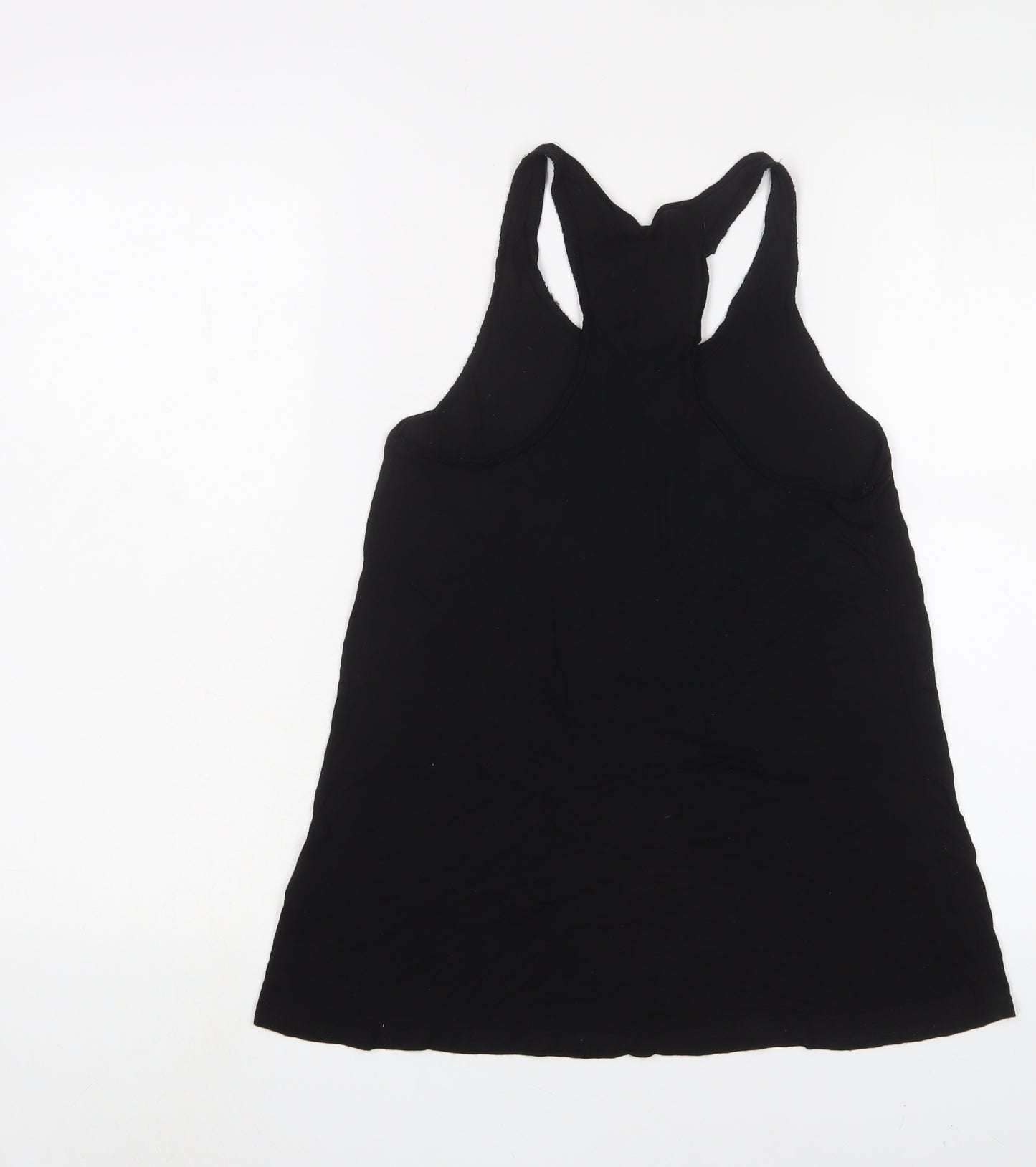 H&M Womens Black Viscose Basic Tank Size 8 Scoop Neck