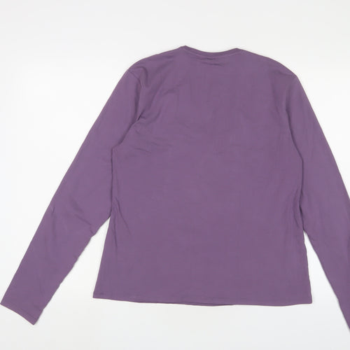 H&M Womens Purple Cotton Basic T-Shirt Size XL Crew Neck