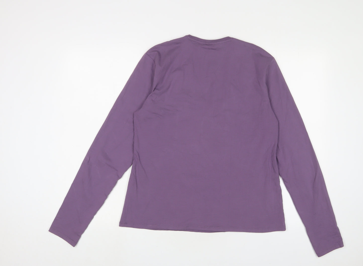 H&M Womens Purple Cotton Basic T-Shirt Size XL Crew Neck