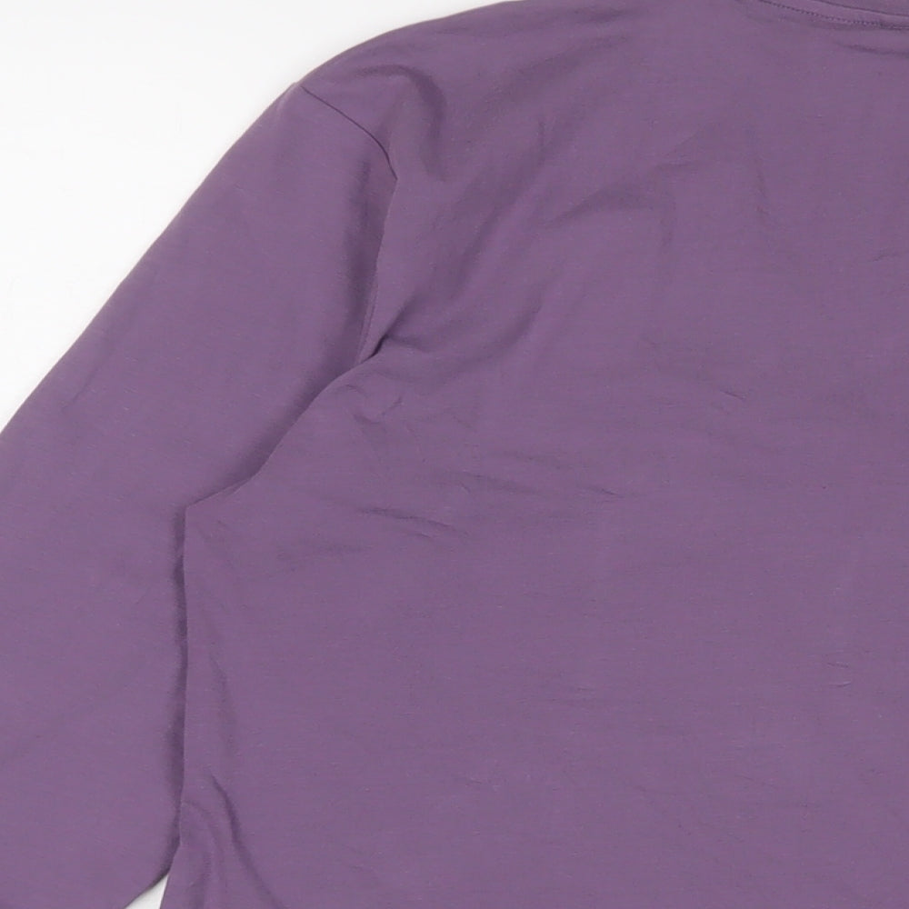 H&M Womens Purple Cotton Basic T-Shirt Size XL Crew Neck