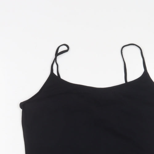 Marks and Spencer Womens Black Cotton Camisole Tank Size 14 Scoop Neck