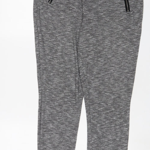 Marks and Spencer Womens Grey Polyester Trousers Size 14 L31 in Regular