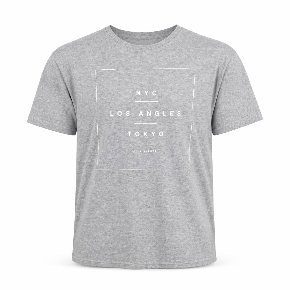 Cotton On Mens Grey Cotton T-Shirt Size S Crew Neck - NYC Los Angeles Tokyo