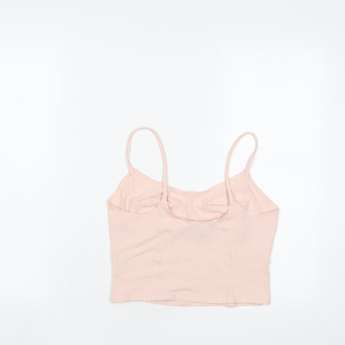 New Look Womens Pink Cotton Camisole Tank Size 12 Scoop Neck