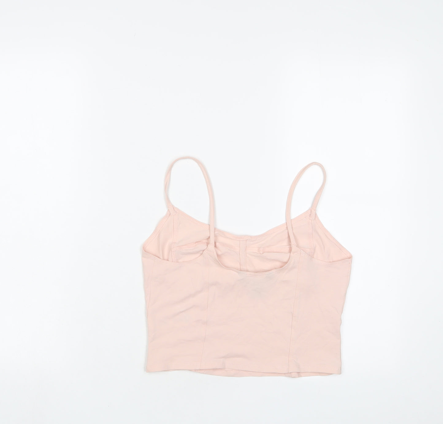 New Look Womens Pink Cotton Camisole Tank Size 12 Scoop Neck