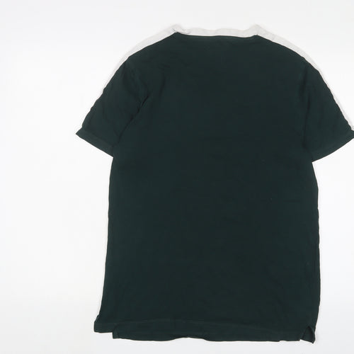 New Look Mens Green Cotton T-Shirt Size M Crew Neck