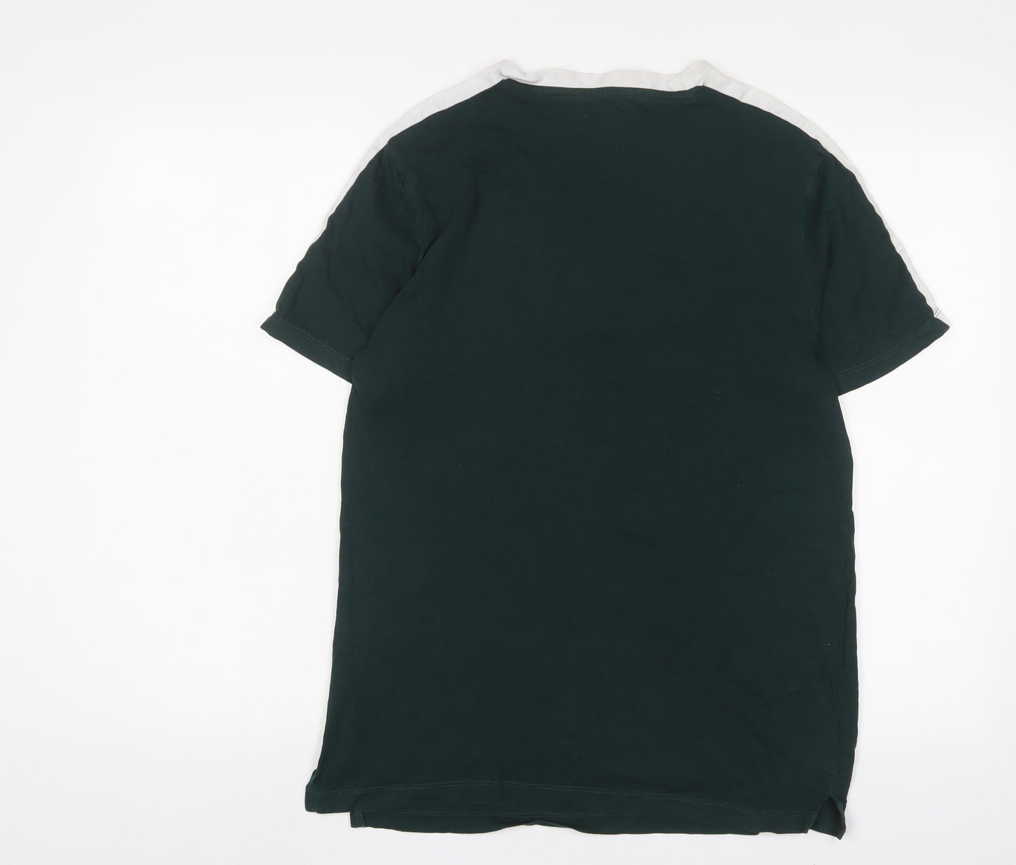 New Look Mens Green Cotton T-Shirt Size M Crew Neck