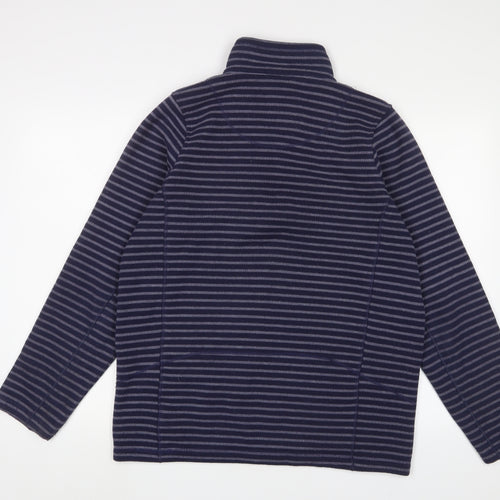 TOG24 Mens Blue Striped Polyester Pullover Sweatshirt Size M - Logo, Embroidered