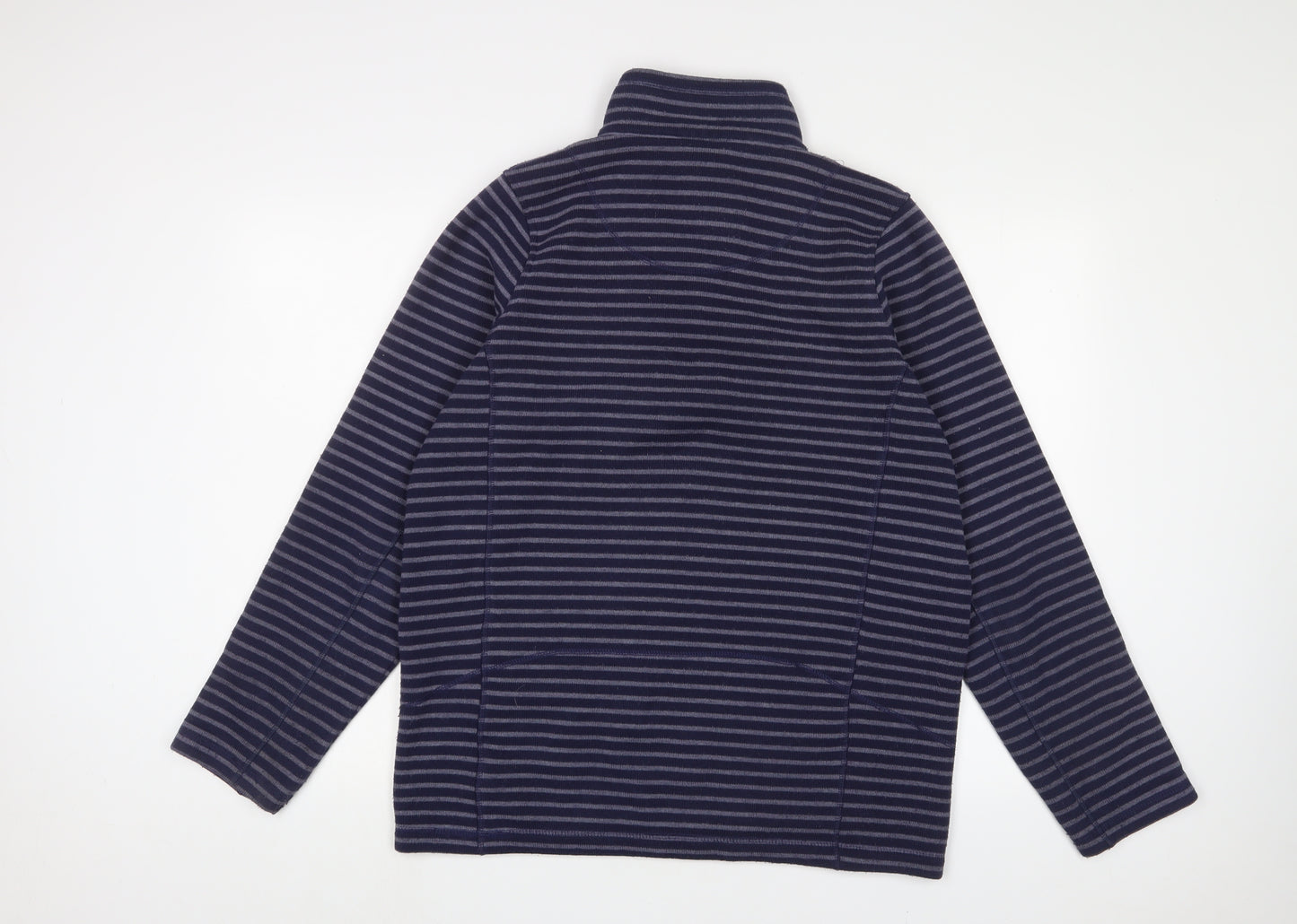 TOG24 Mens Blue Striped Polyester Pullover Sweatshirt Size M - Logo, Embroidered