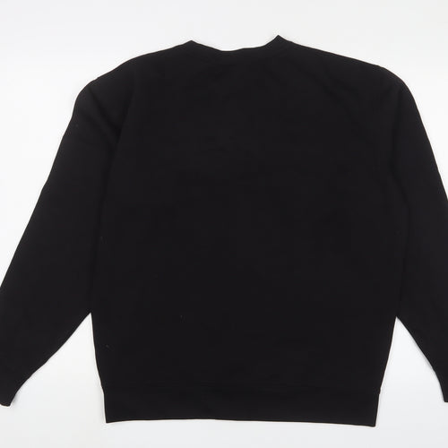 Russell Mens Black Cotton Pullover Sweatshirt Size M