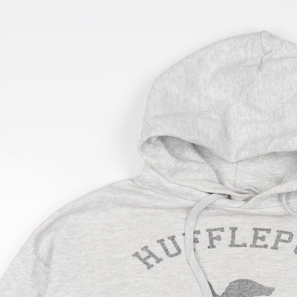 Harry Potter Mens Grey Cotton Pullover Hoodie Size M - Hufflepuff Hogwarts