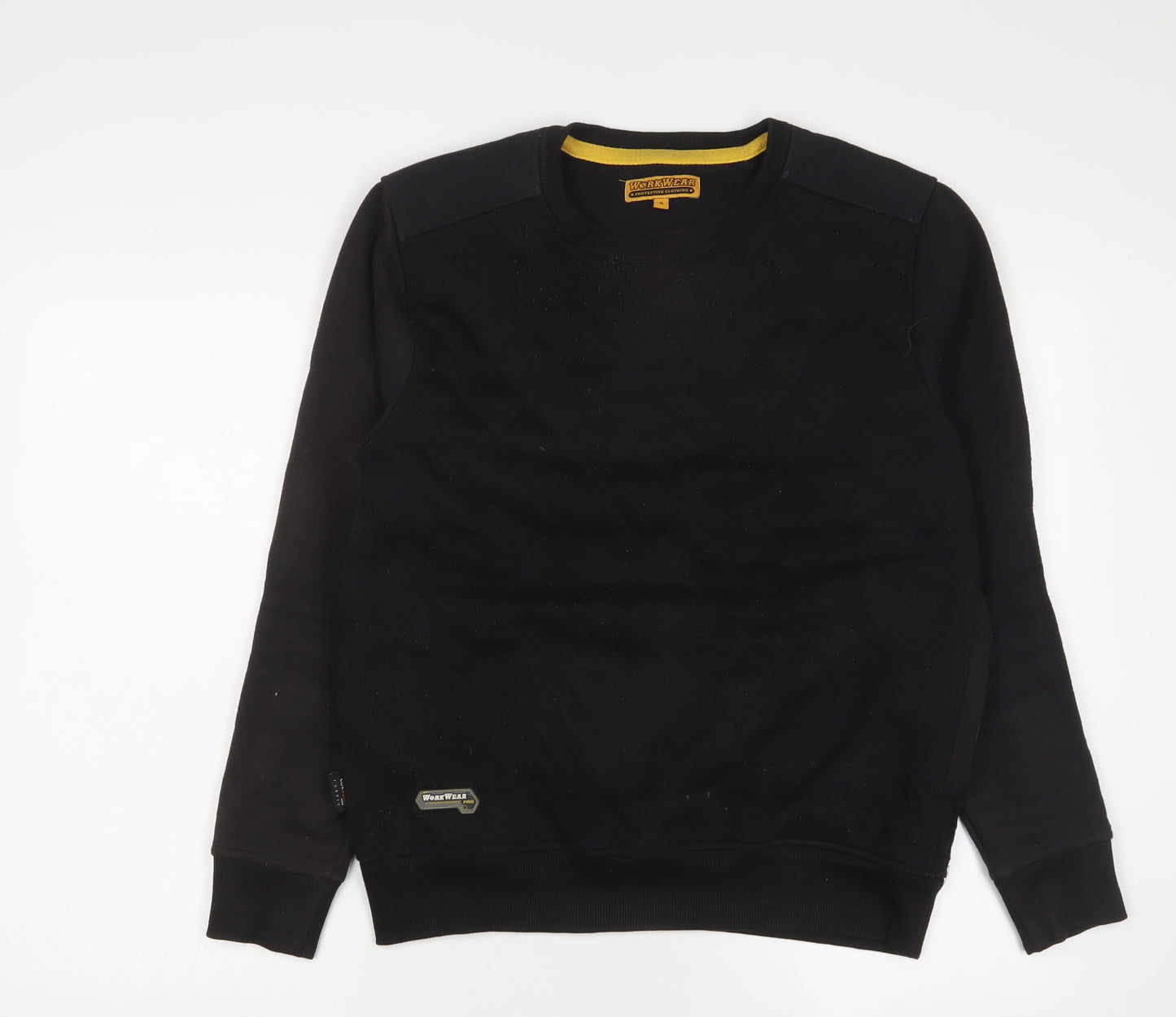 Workwear Mens Black Cotton Pullover Sweatshirt Size S