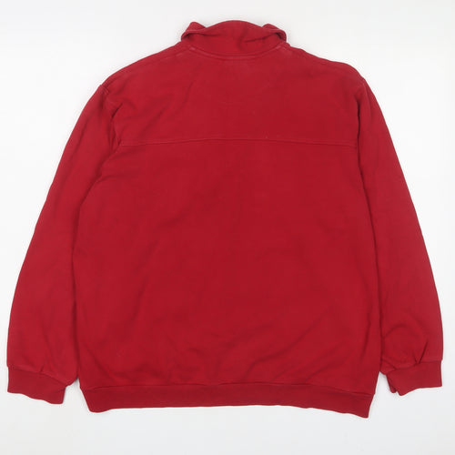 Catamaran Mens Red Cotton Pullover Sweatshirt Size M - Logo, Embroidered