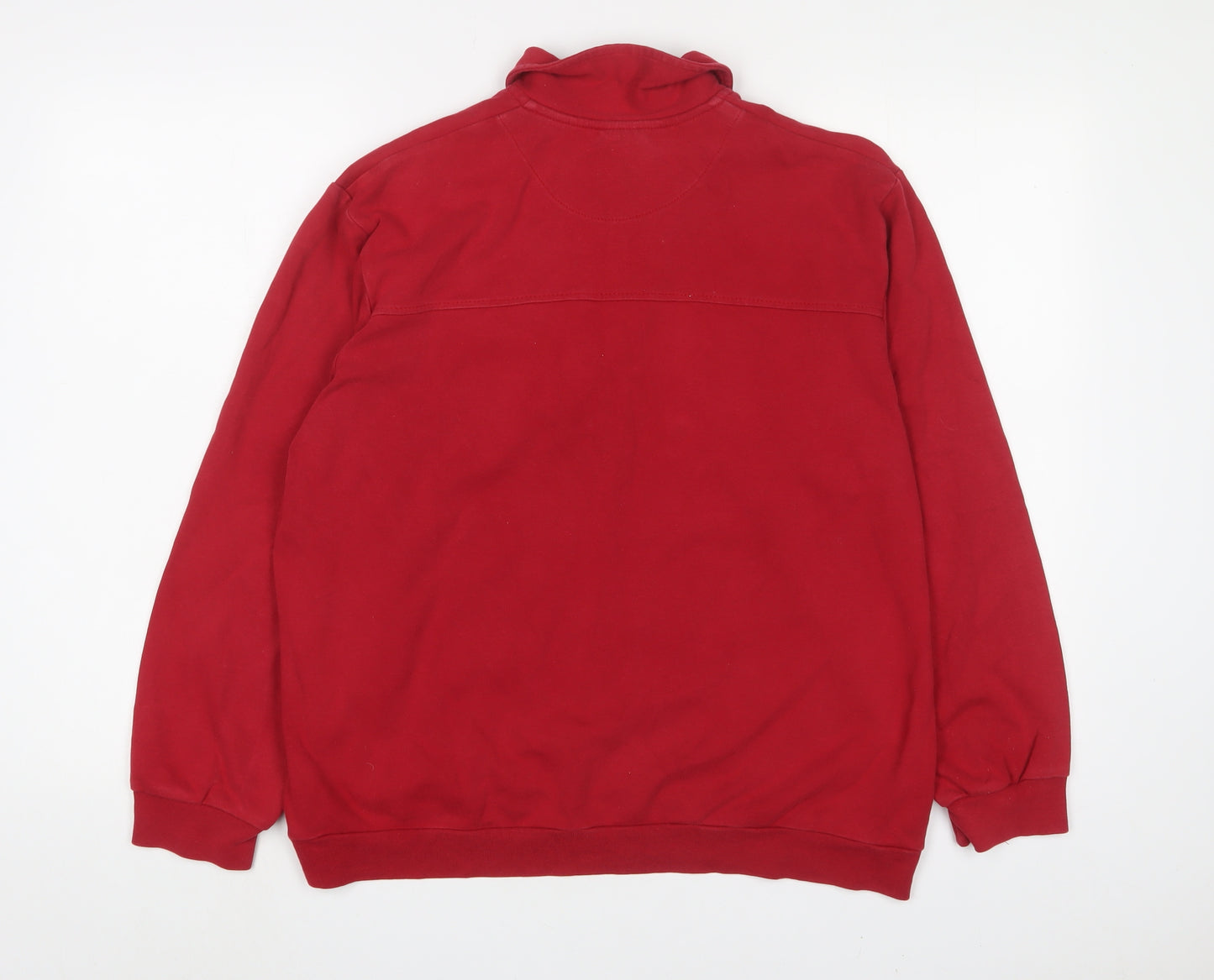 Catamaran Mens Red Cotton Pullover Sweatshirt Size M - Logo, Embroidered