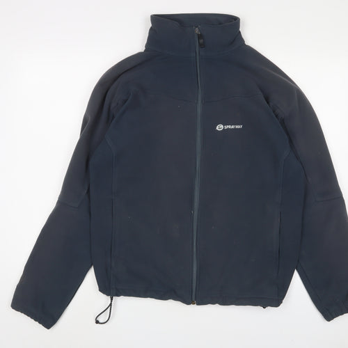 Sprayway Mens Blue Jacket Size L Zip - Logo, Embroidered