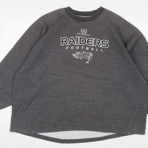 Raiders Mens Grey Cotton Pullover Sweatshirt Size XL