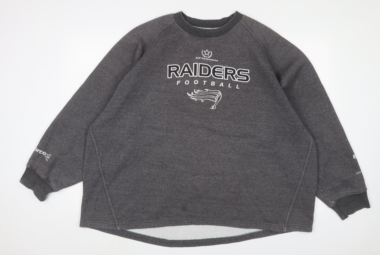 Raiders Mens Grey Cotton Pullover Sweatshirt Size XL