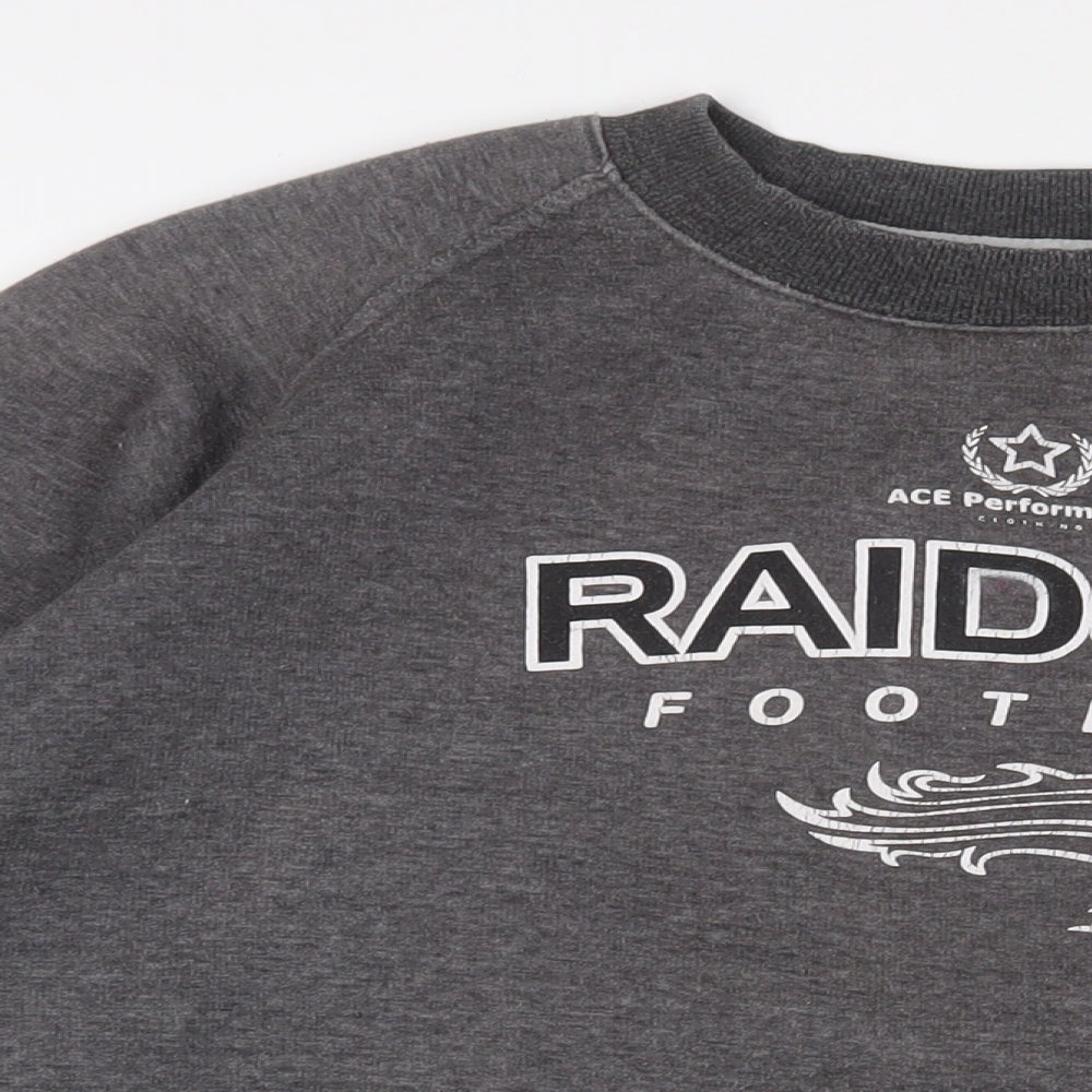 Raiders Mens Grey Cotton Pullover Sweatshirt Size XL