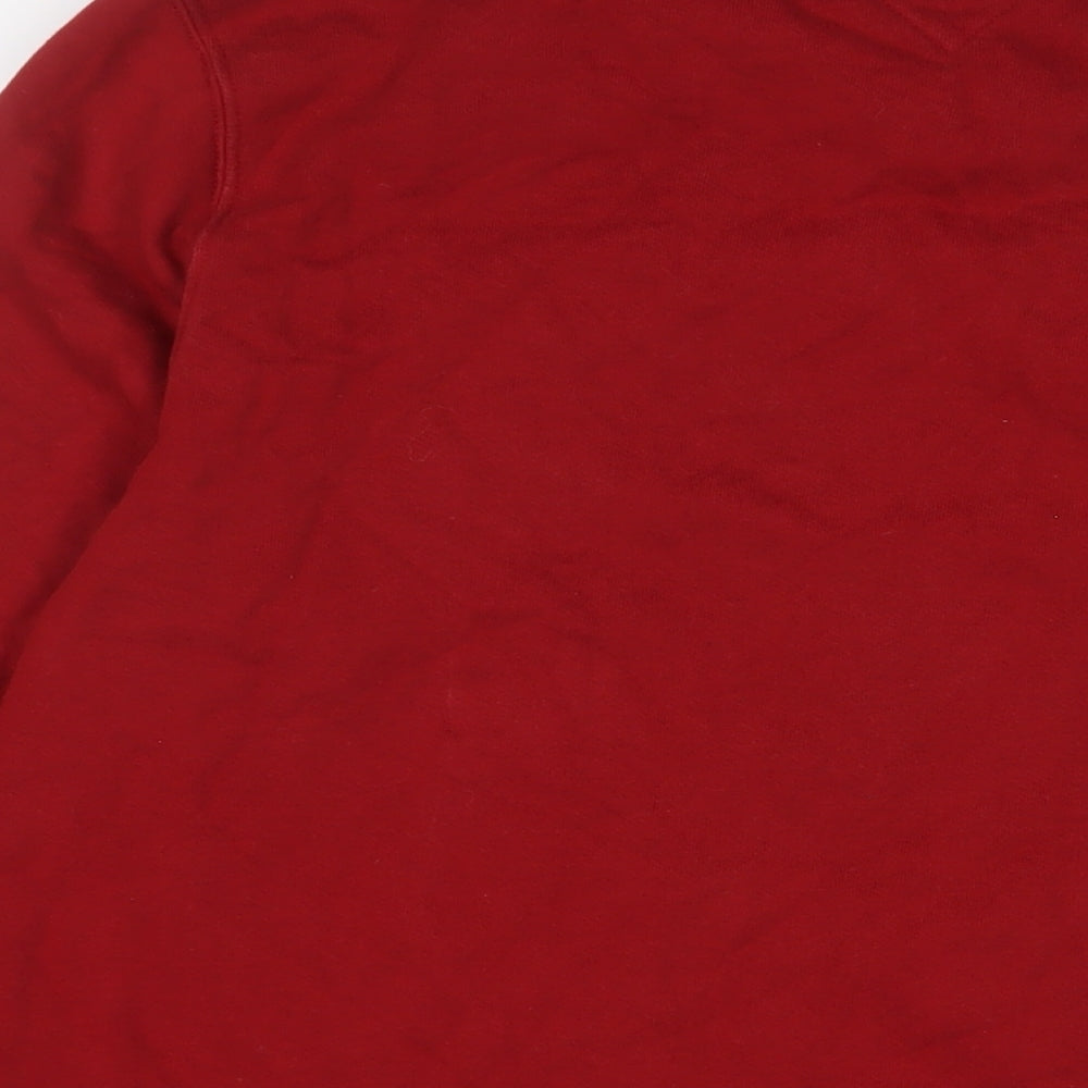 Tommy Hilfiger Mens Red Cotton Pullover Sweatshirt Size L - Logo, Embroidered