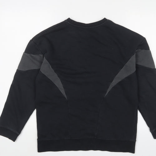 Nike Boys Black Cotton Pullover Sweatshirt Size 13-14 Years Pullover - Logo, Embroidered